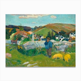 The Swineherd (1888), Paul Gauguin Canvas Print