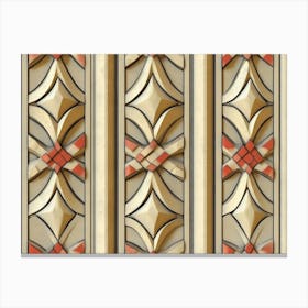 Seamless Relief Sculpture Designation Retro Pattern Curve Cross Canvas Print