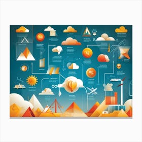 An Array Of Geometric Styles Forming An Abstract Interface Encapsulating The Elements Of Weather T (7) Canvas Print