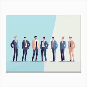 Businessmen Standing In A Row Canvas Print