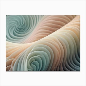 Abstract, Layered Waves Of Pastel Colors, Reminiscent Of Topographical Maps Or Swirling Fabric Canvas Print