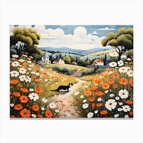 Contemporary Country Cats 4 Canvas Print