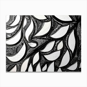 Abstract Black And White Drawing Canvas Print