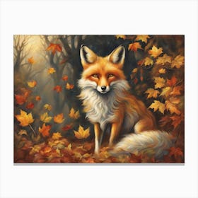 Autumn Mystical Fox 4 Canvas Print