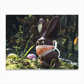 Easter Bunny In The Forest Canvas Print