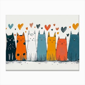 Cats With Hearts Canvas Print