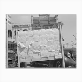 Bulletin Board,Courthouse, Perry, Oklahoma By Russell Lee Canvas Print