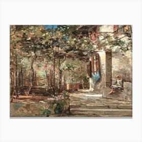 Child In A Garden Canvas Print