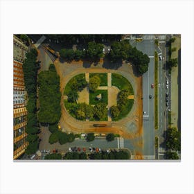 Park in Milan, Italy drone photo Canvas Print
