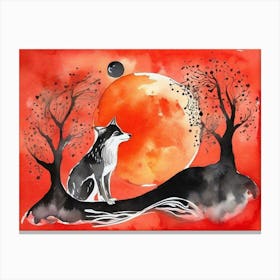 Wolf In The Moonlight 9 Canvas Print