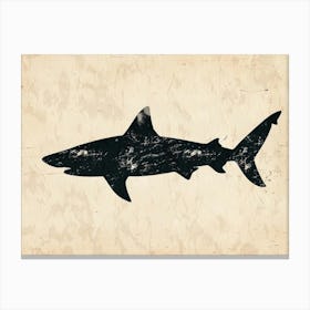 Bigeye Thresher Shark Grey Silhouette 5 Canvas Print