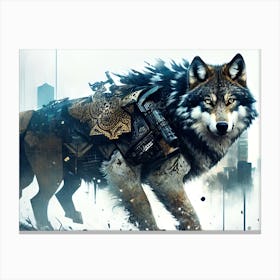 Wolf In The City 1 Canvas Print