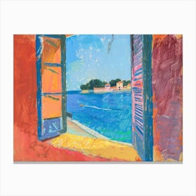 Rovinj From The Window View Painting 1 Canvas Print