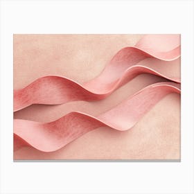 Pink Ribbons On A Pink Background Canvas Print