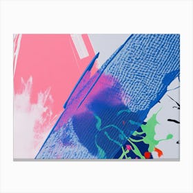 Abstract Painting Pink and Blue Canvas Print