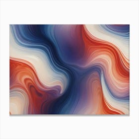 Swirling Liquid Marble Texture With Vibrant Orange, Red, Blue, And White Colors Canvas Print