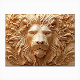 Carved Lion Head Canvas Print