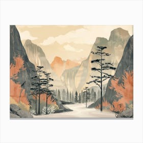 Retro Mountains 4 Canvas Print