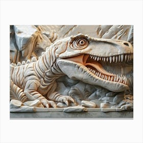 3d Dinosaur Made In Stone 3 Canvas Print