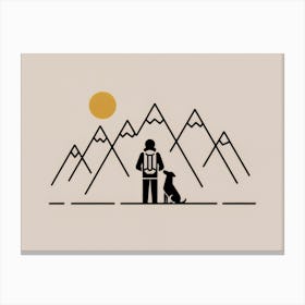 Hiker And His Dog 1 Canvas Print