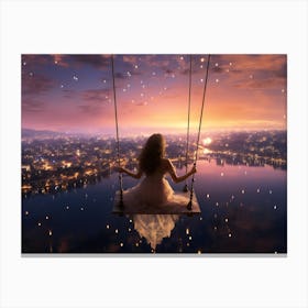 Magic021 Awarded Photo Of A Woman Sits On A Swing Overlooking A 8263aeed Bce0 4432 A076 457a6d8392b1 061749 Canvas Print