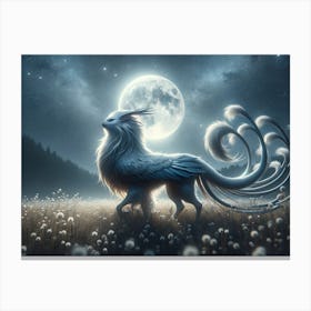 Moonlit Lion-Bird Canvas Print
