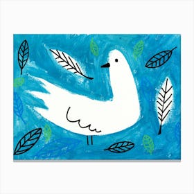 Bird On Blue Canvas Print