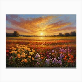 Sunset In The Meadow 27 Canvas Print