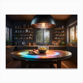 Rainbow Kitchen Table Canvas Print