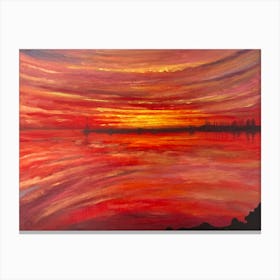Sunset Over The Water Canvas Print