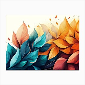 Beautiful Illustration of Colorful Leaves 1 Canvas Print