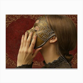 Woman With A Mask Canvas Print