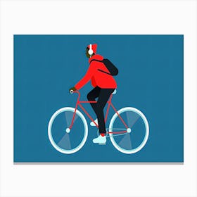 Man Riding A Bike Canvas Print