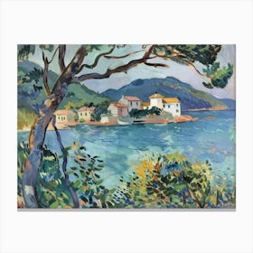 Emerald Waters Painting Inspired By Paul Cezanne Canvas Print