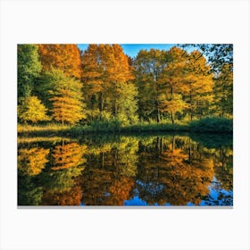 Serene Autumn Reflections 25 Canvas Print