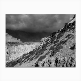 Black And White Landscape In The Himalayas Canvas Print