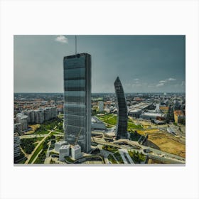 Top view of City Life Milan skyscrapers Canvas Print