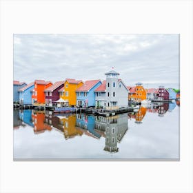 Colorful Houses On The Water Canvas Print