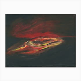 Red Lava On Black - dark black red Canvas Print