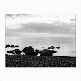 Black And White Beach Canvas Print