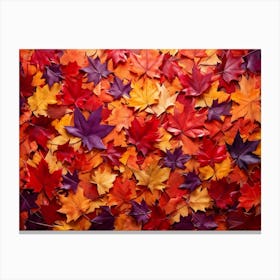 An Abstract Design Of Autumndisplaying A Group Of Maple Leaves With A Brilliant Interplay Of Leaf T (2) Canvas Print