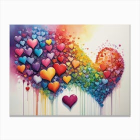 Rainbow Hearts 9 Canvas Print