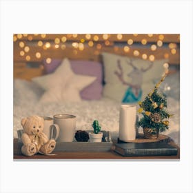 Vintage Christmas still life. Canvas Print