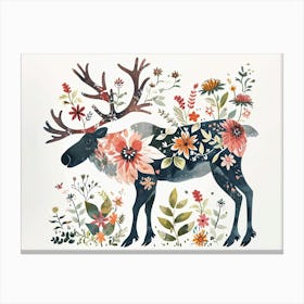 Little Floral Caribou 2 Canvas Print