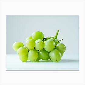 Green Grapes Isolated On White Background 2 Canvas Print