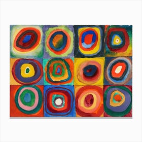 Quadrate mit konzentrischen Ringen - Colour Study: Squares With Concentric Rings By Wassily Kandinsky (1913) Canvas Print