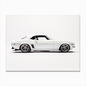 Toy Car 69 Camaro White Canvas Print