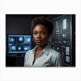 Young African American Woman In Office Canvas Print