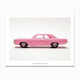 Toy Car 68 Dodge Dart Pink Poster Canvas Print