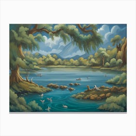 Landscape By The Lake Canvas Print